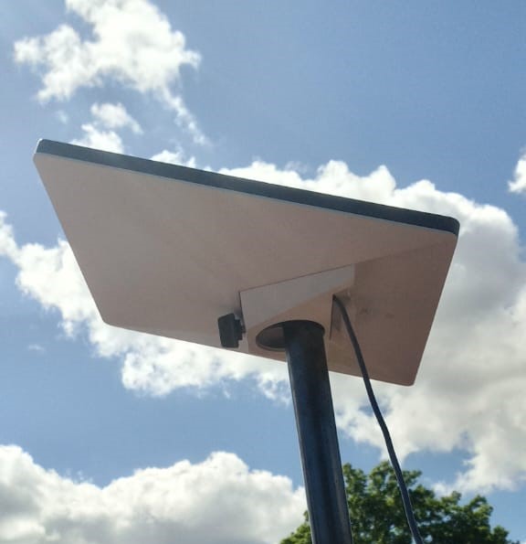 Commercial EV charging stations installed in a business parking lot